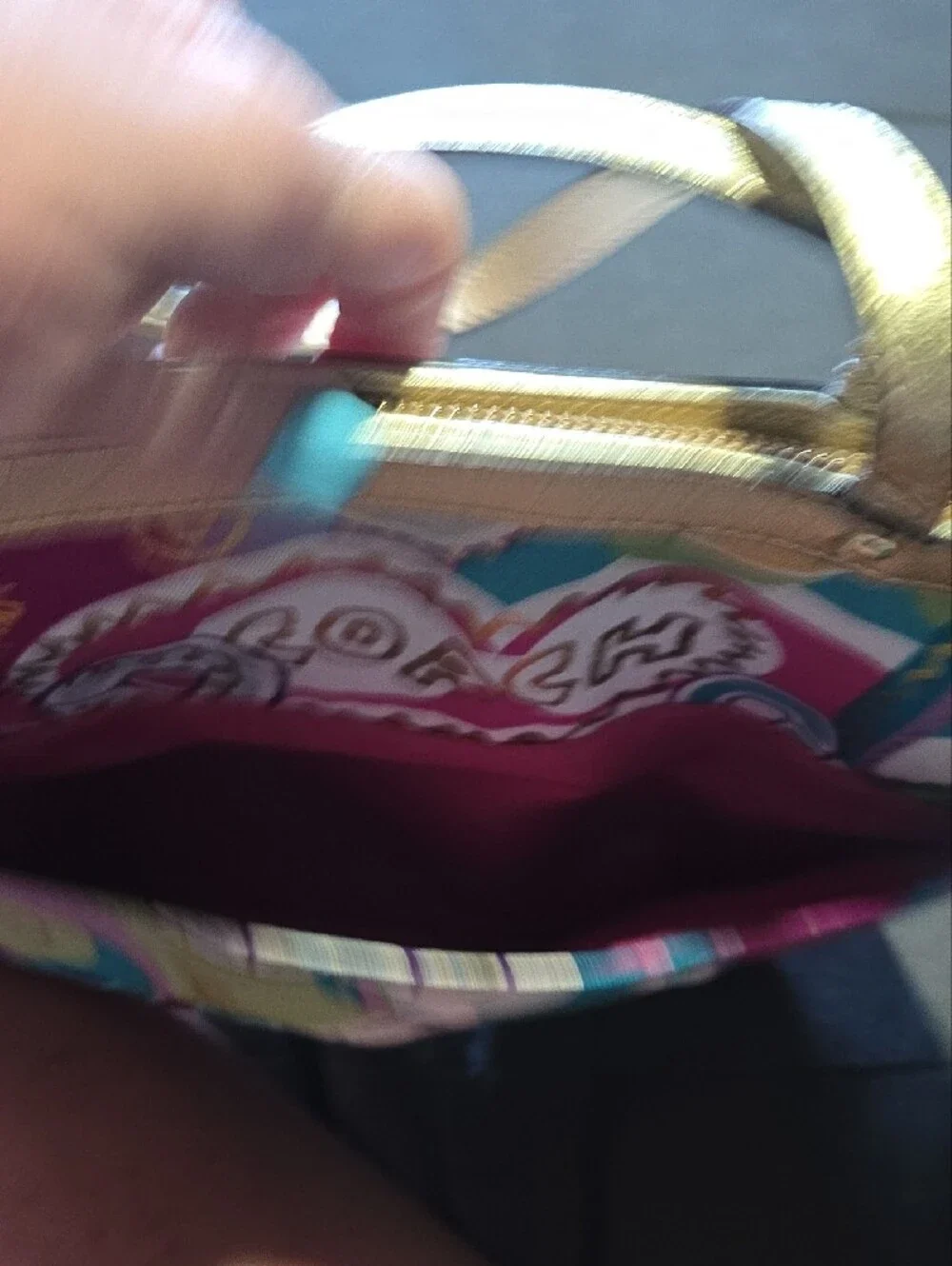 Coach Multicolor Logo-Print Tote - Pink, Blue, Green & Purple